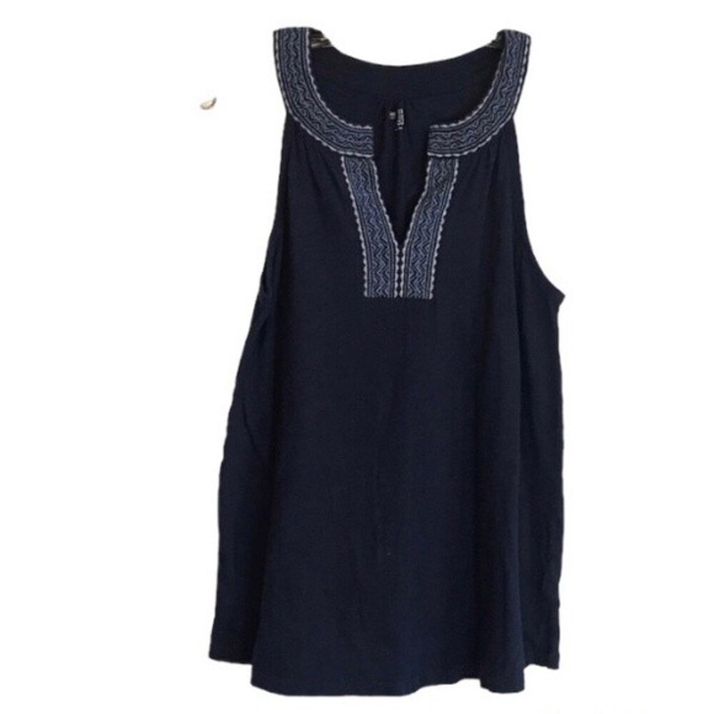 Gap V Neck Tank Braided Trim Neckline Small